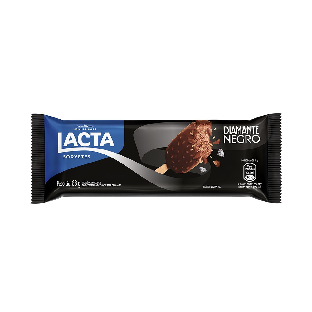 Picolé Lacta Diamante Negro 68G
